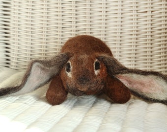 English Lop Rabbit - Needle felted bunny