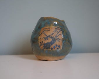 Handmade Ceramic Mountains Bud Vase