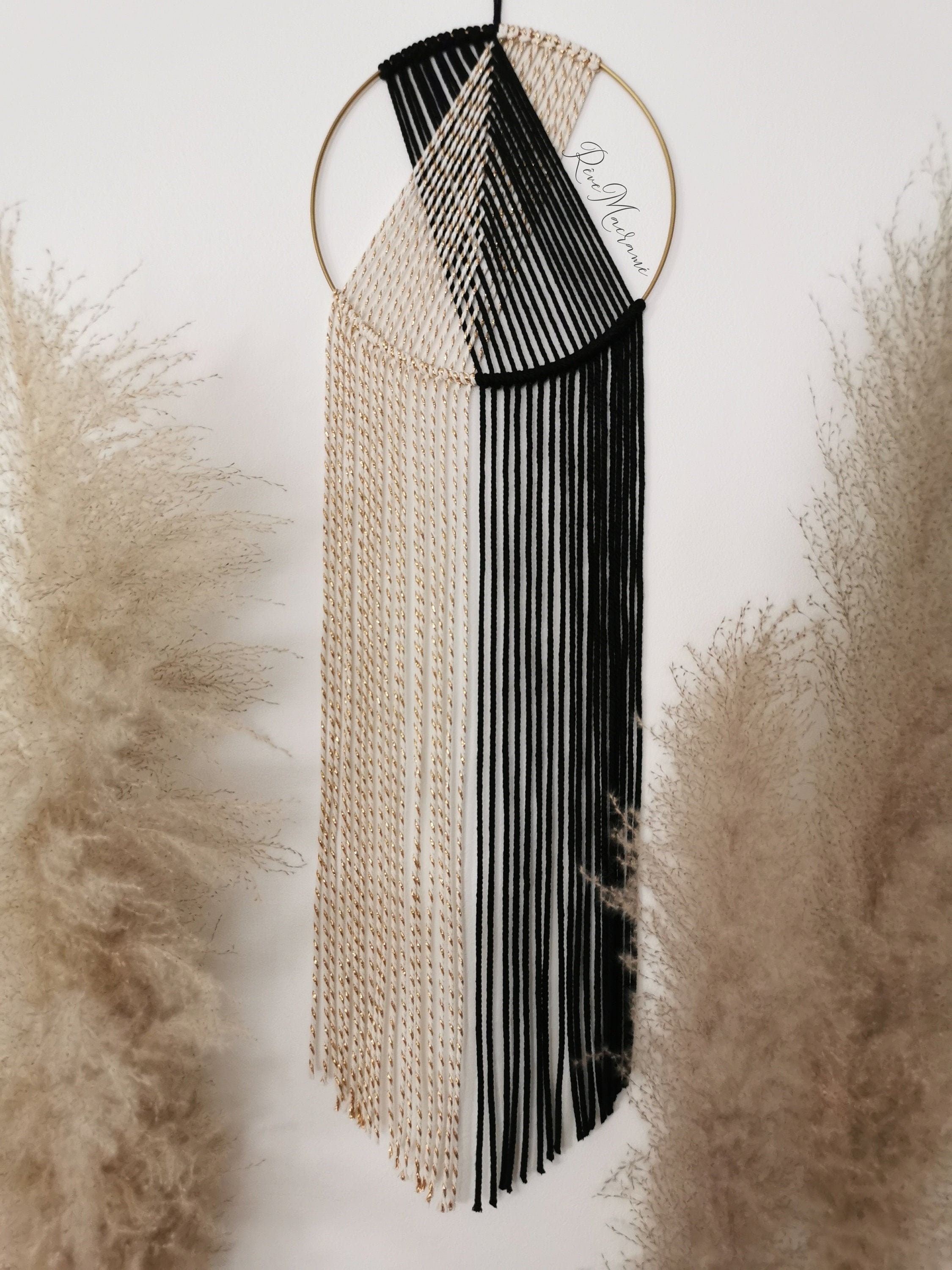 Attrape Rêve Macramé Bicolore - Décoration Murale Fait Main en France Par Macramé