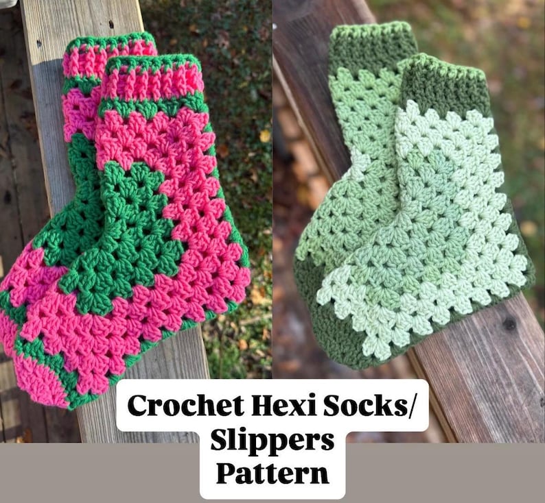 Crochet Hexi Slippers/socks Pattern | Digital Pattern - Etsy