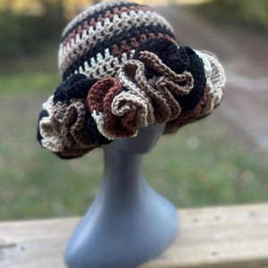 Brown Ruffle Hat - Etsy display picture 3