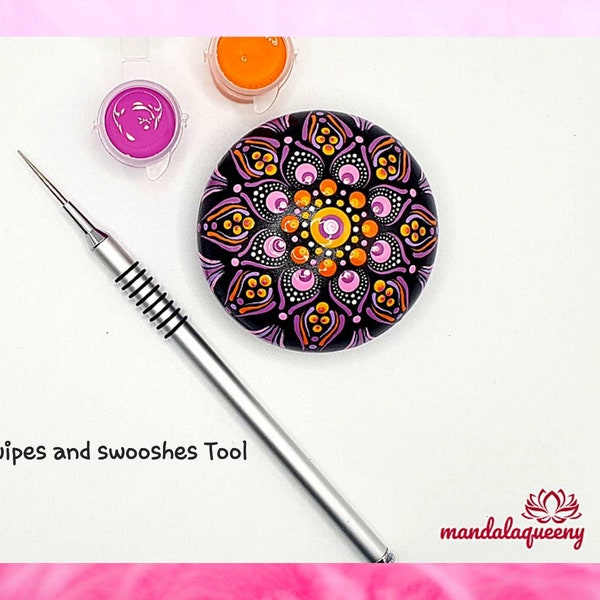 Outil pour les balayages et les swooshes, outil de pointage, outil de gaufrage, pierre de mandala, art par points, conception de mandala, pierres de peinture, peinture d'art par points