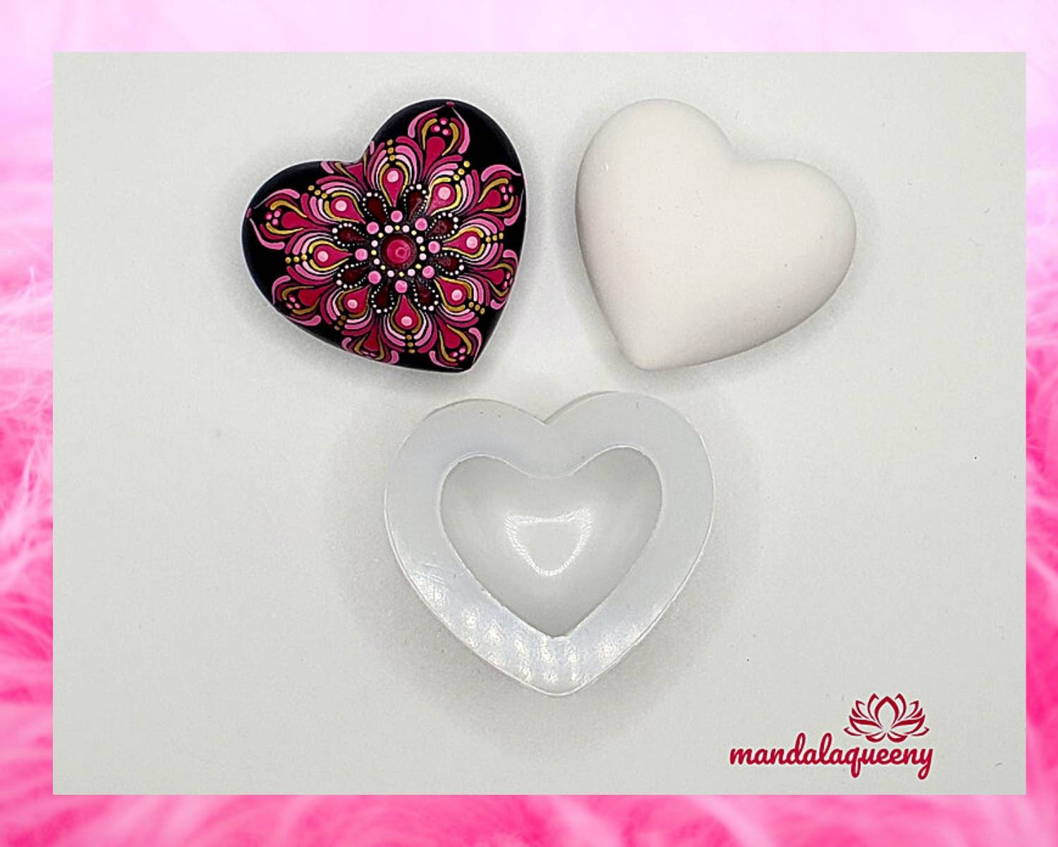 Small Silicone Heart Stone Mold 2″ Rock Mould – Dot Art Depot
