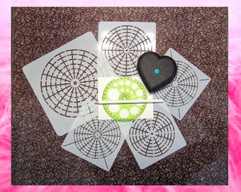 Set di 5 stencil con penna a gesso e stencil circolare per pittura a punti mandala, pietre per dipingere, arte mandala, pittura a punti