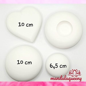Set di 4 pezzi grezzi di pietra, bestseller, pietra di gesso, pittura mandala, pittura dot art, pietre pittoriche, pittura a punti mandala, portacandele