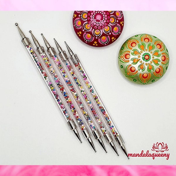 Dotting Tool, Punktierungswerkzeug mit Perlen, Steine bemalen, Nailart, Mandala Punktmalerei, Dot Art Painting, Mandala Steine bemalen