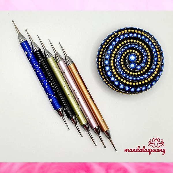 Dotting Tool, Punktierungswerkzeug mit Glitzisteinchen, Steine bemalen, Mandala Art, Dot Painting, Nailart, Mandala Painting