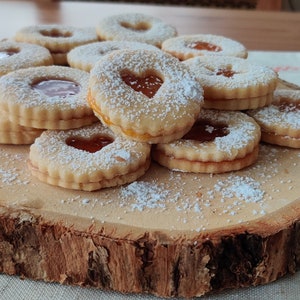 Handmade Linzer Tart Cookies /Mother's Day  / Raspberry Apricot Strawberry Preserve Filled