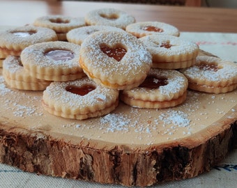 1 Pound Linzer Tart Cookies/ Organic ingredients, Handmade/ Hungarian cookies recipe /  Mother&#39;s Day