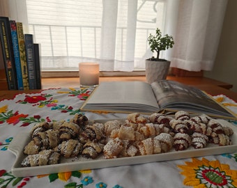 1 lb RUGELACH, Cream Cheese KIFFLI, Holiday cookies, Handmade / Hungarian recipe/Mother's Day