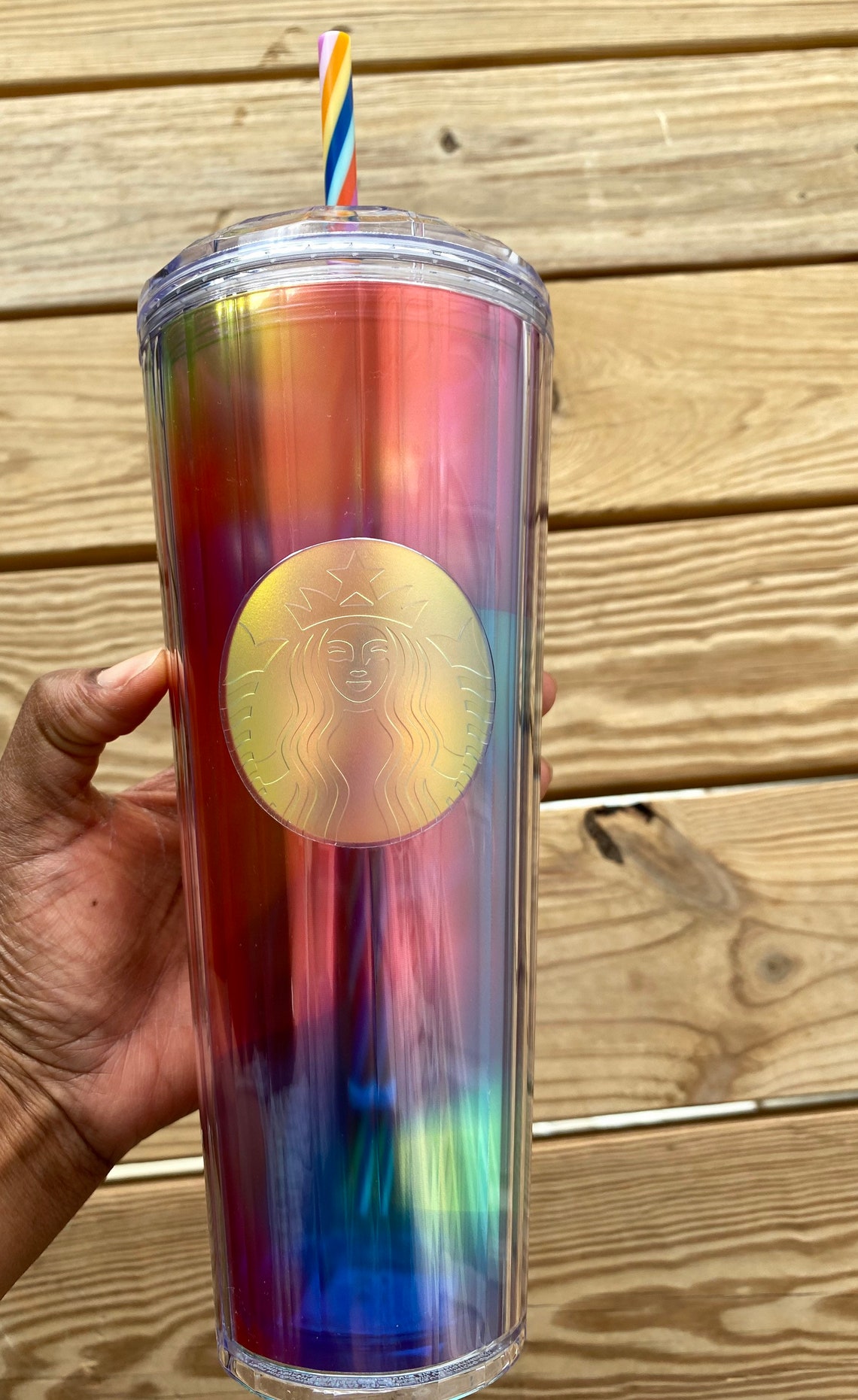 Starbucks Tumbler 2021 Rainbow Pride Colorful Iridescent Etsy
