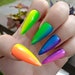 Rainbow Ombre Press Ons Rainbow Fake Nails Glue on Nails Etsy