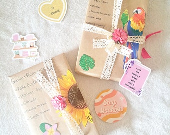 Blind Date With a Book | Tropical Vibes | Floral Design | Summery Theme | Sunflowers | Stickers