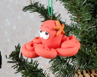 Scuba doo Octopus Handmade Polymer Clay Christmas Ornament