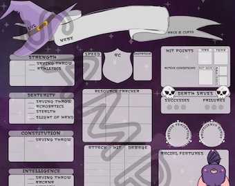 DnD 5e Character Sheet Bat & Cat Form Fillable