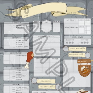 DnD 5e Character Sheets Tavern Vibes Form Fillable