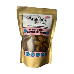 Peanut Butter Banana Dog Treats- Gourmet Dog Treats, Banana Dog Treats, Made in USA, Natural Dog Treats, Dog Bakery, Homemade Dog Treats