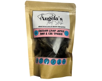 Premios de hígado de pollo deshidratado para perros y gatos: premios de un solo ingrediente, premios naturales, premios sin gluten ni cereales.