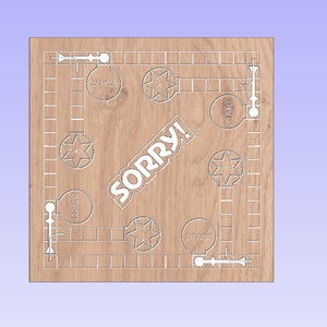 Plantilla de juego de mesa Sorry dibujada a mano para CNC o cortadora láser.