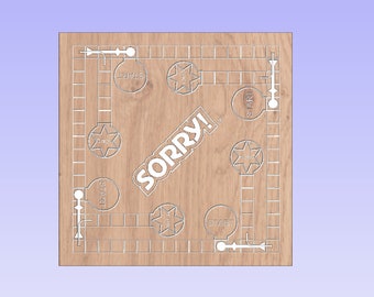 Hand drawn Sorry Board game template for CNC or laser cutter.