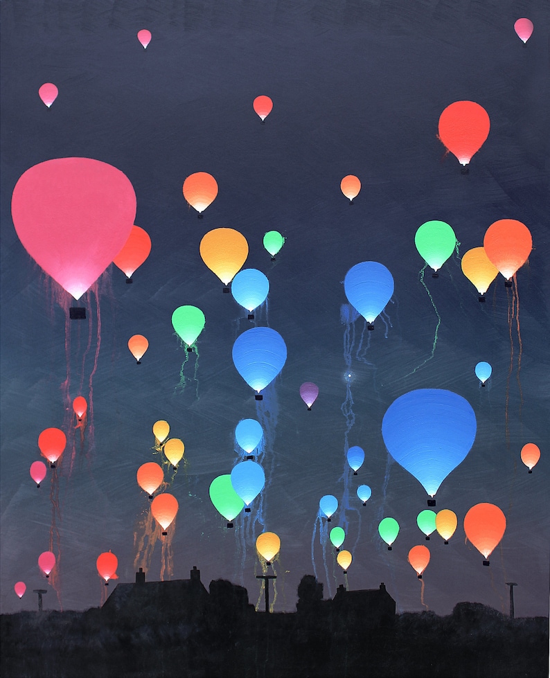 Bright Morning Star Community Hot Air Balloons Giclee Print Hope Rising Wall Art Unmounted