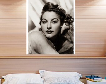 art print Ava Gardner vintage  portrait photo movie poster vintage poster housewarming gift for himher photo print wall decor