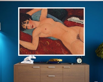 Nu couché (1917) célèbre tableau d'Amedeo Modigliani, impression d'art, art mural, cadeaux d'art, impressions de peinture à l'huile, art déco, déco murale, oeuvre d'art