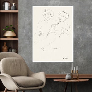 Nackte Frauen, die sich halten Druck, Auguste Rodin Druck, Frauen Kunst Skizzen, Kunst Poster Geschenke, Art Deco, Plakat Künstler, Allegorie Drucke
