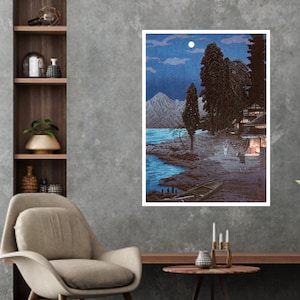 Lake Chūzenji  print by Hiroaki Takahashi, Art Print, Famous Wall Art, Japanese Paintings, Art Gift, Painting Prints, Japanese Woodblock