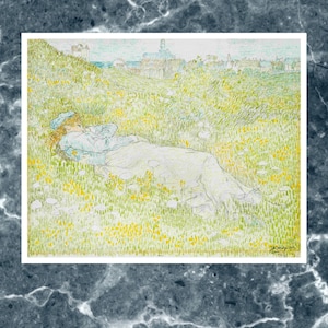 Woman Lying in the Dunes by Jan Toorop, Vintage photos, Art Poster Gifts, Famous prints, Art Deco, Vintage Art Poster, Fine art, Wall Decor