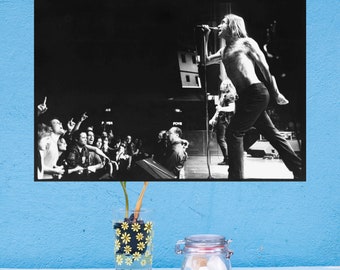 music poster wall decor vintage poster Iggy Pop performing live photo photo print iconic poster housewarming gift for himher