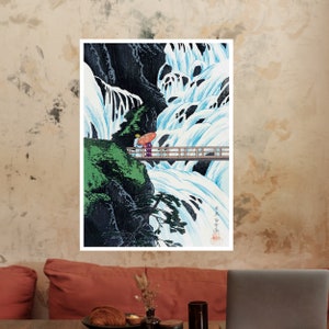 Shiragumo Waterfall of Nikkō by Hiroaki Takahashi, Art Print, Wall Art, Japanese Paintings, Art Gift, Painting Prints, Japanese Woodblock