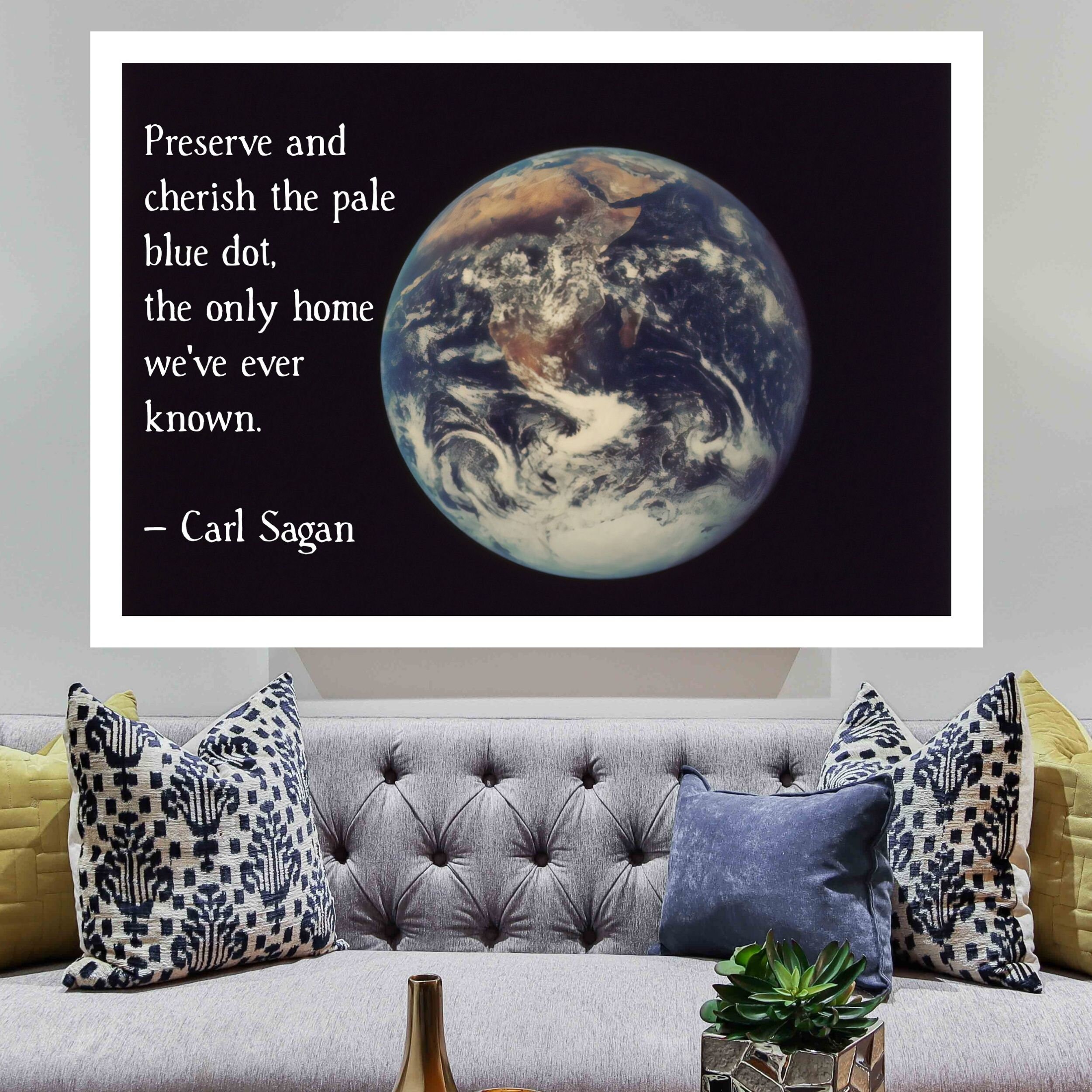 Earth Poster Pale Blue Dot Quote Carl Sagan Print Space & Etsy