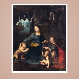 The Virgin of the Rocks  painting  by Leonardo da Vinci, Famous painting, Fine Art Print, Museum Art, Famous Painting, Art Deco, Wall Art