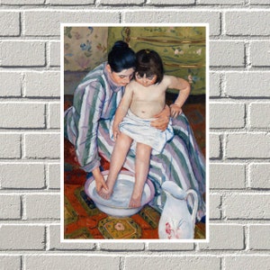 The Child’s Bath (1893) by Mary Cassatt, Art Print, Famous Wall Art, Famous Paintings, Art Gifts, Painting Prints, gift for her