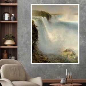 Frederic Edwin Church Painting Print, Niagara Falls, from the American Side Art Print, Famous Paintings, Art Poster Gifts, Painting Prints