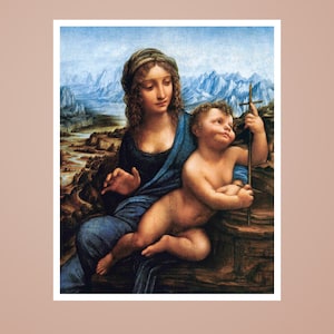 Leonardo da Vinci&#39;s Madonna of the Yarnwinder, Famous painting, Fine Art Print, Museum Art, Famous Painting, Art Deco, Wall Art, Wall Decor