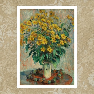 Jerusalem Artichoke Flowers Print, Claude Monet Art Print, Famous Wall Art, Famous Paintings, Art Gifts, Oil Painting Prints, Wall Deco
