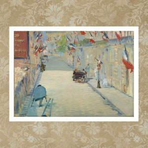 Edouard Manet Painting Print, The Rue Mosnier With Flags Wall Print, Famous Paintings, Art Poster Gifts, Oil Painting Prints, Art Deco