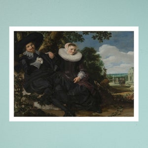 Marriage Portrait Of Isaac Massa And Beatrix van der Laen Painting Print, Frans Hals Art Print, Famous Wall Art, Famous Oil Painting Prints