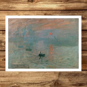 Claude Monet Painting Print, Impression, Sunrise Painting Poster, Monet Wall Art, Monet Poster, Famous Paintings, Art Gift, Wall Deco Art