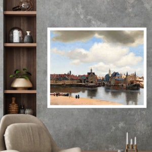 View of Delft paining by Johannes Vermeer, Wall Print, Wall Art, Famous Paintings, Art Prints, Wall Deco, Art Gifts, Dutch Golden Age