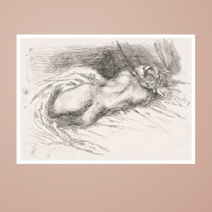 Study of a Woman Viewed from Behind (1833) by Eugène Delacroix, Art Print, Famous Wall Art, Famous Paintings, Digital Prints, Art Gifts
