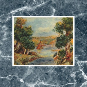 Pierre-Auguste Renoir, Segelboote bei Cagnes, Wall Art, Famous Paintings, Art Poster Gifts, Oil Painting Prints,Art Deco,Vintage Art Poster