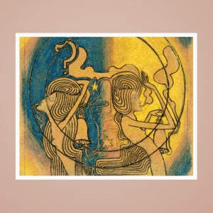 Females with clock in hand, Jan Toorop, Vintage photos, Art Poster Gifts, Famous prints, Art Deco, Vintage Art Poster, Fine art, Wall Decor