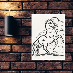 Rearing horse  drawing  by Leo Gestel, Wall Art, Art Gift, Painting Prints, Cubism, Expressionism, Futurism, Dutch art, Post-impressionism