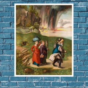 Scene painted on the reverse side of Dürer&#39;s Madonna & Child, Wall Art,Wall Decor,Art print,Wall Print, Art Deco movement, Renaissance print