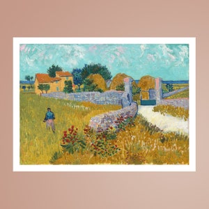 Farmhouse in Provence Painting Print, Vincent van Gogh Art Print, Art Poster, Famous Wall Art, Famous Painting,Oil Painting Prints