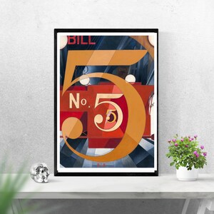 I Saw the Figure 5 in Gold print, Charles Demuth, Wall Art, Famous Painting,Art Poster Gifts, Art Deco, avant-garde art, Cubism , Surrealism