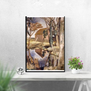 Oxenbridge Pond (1927-28) pintura de Paul Nash, Arte mural, Pintura famosa, Regalos de carteles de arte, Art Déco, arte de vanguardia, pintura de paisajes